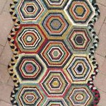19 Hexagons Rug - desogned and hooked by Tish Bachleda