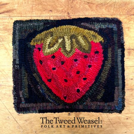 Hooked Strawberry Mat Design by Tish Bachleda