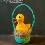 Spun Cotton Chick in Basket Ornament Design by Tish Bachleda