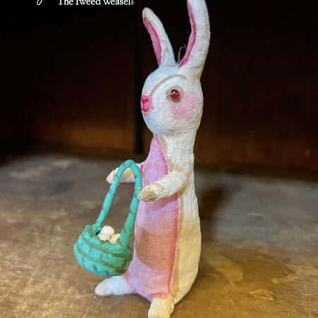 Spun Cotton White Toy Rabbit Design by Tish Bachleda