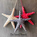 White, Blue, Red, Beaded Starfish Ornaments Design by Tish Bachleda