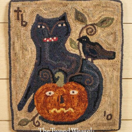 Cat Crow and Jack Hooked Rug Design by Tish Bachleda