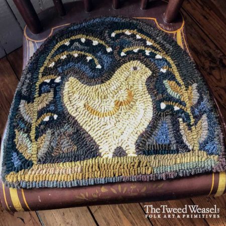 Chicken Lily Hooked Rug Design by Tish Bachleda