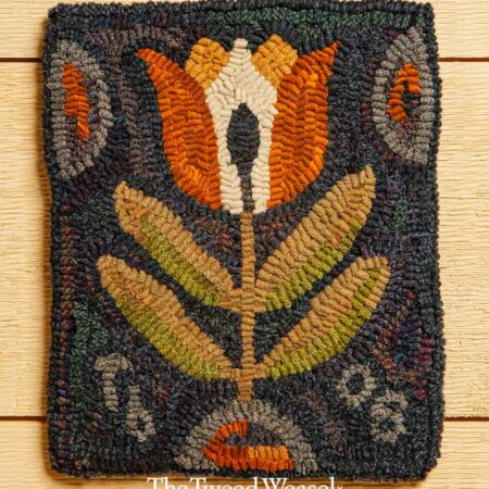 Early Tulip Hooked Rug Design by Tish Bachleda