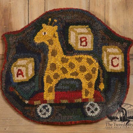 Giraffe and ABC Blocks chairpad design by Tish Bachleda