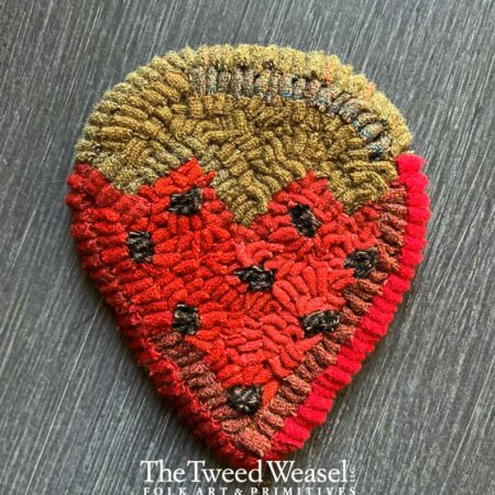 Hooked Strawberry Mug Rug Design by Tish Bachleda