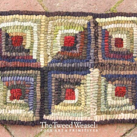 Log Cabin Zig Zag Hooked Rug Design by Tish Bachleda