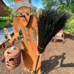 Black Broom for Rusted Steel Witch Display