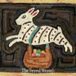 Pennsylvania German Easter Rabbit Hooked Rug Design by Tish Bachleda