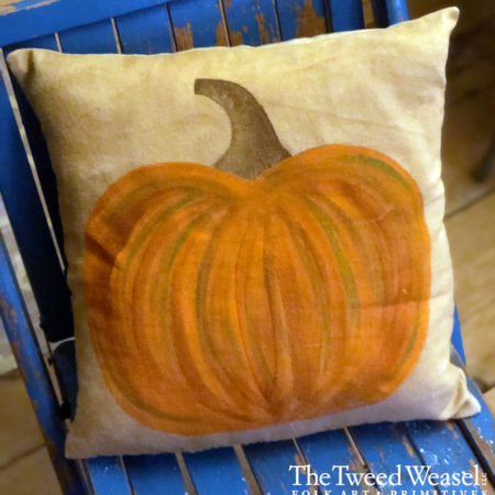 Painted Pumpkin Pillow Design by Tish Bachleda