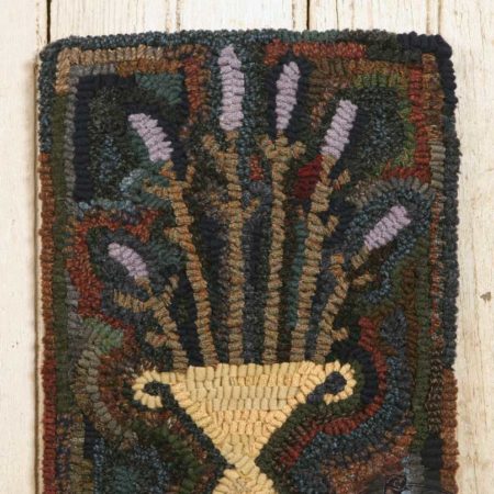 Potted Lavender Hooked Rug design by Tish Bachleda