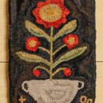 Potted Red Flowers Hooked Rug Design by Tish Bachleda