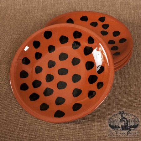 Black Spotted Redware 10-Inch Plate Designed by Bachleda Tulipware