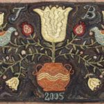 Large Redware Floral Hooked Rug design by Tish Bachleda