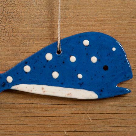 Blue Whale Redware Ornament Design by Bachleda Tulipware