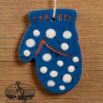 Dotted Mitten Redware Ornament design by Bachleda Tulipware