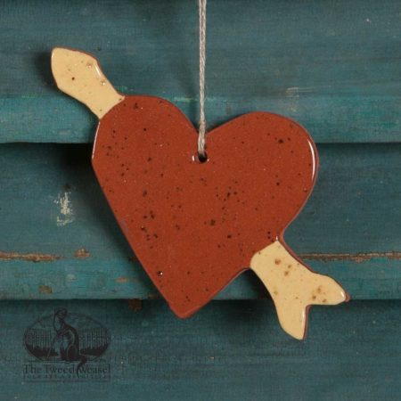 Love Struck Heart Redware Ornament design by Bachleda Tulipware