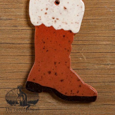 Santa Boot Redware Ornament design by Bachleda Tulipware