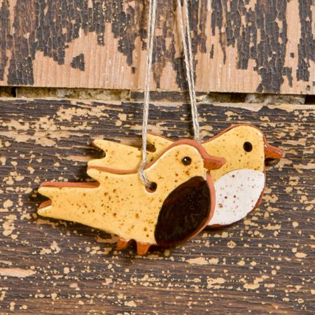 Tiny Bird - a redware ornament designed by Bachleda Tulipware