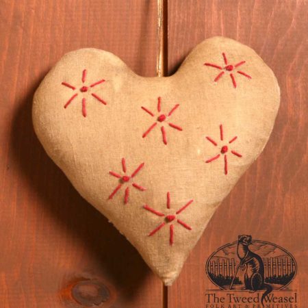 Redwork Heart Ornament Design by Tish Bachleda