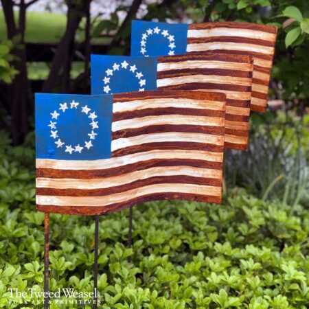 Rusted Steel Garden Flag Design by Mike and Tish Bachleda