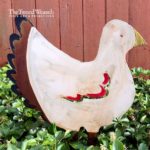 White Rusted Steel Hen Design by Mike and Tish Bachleda