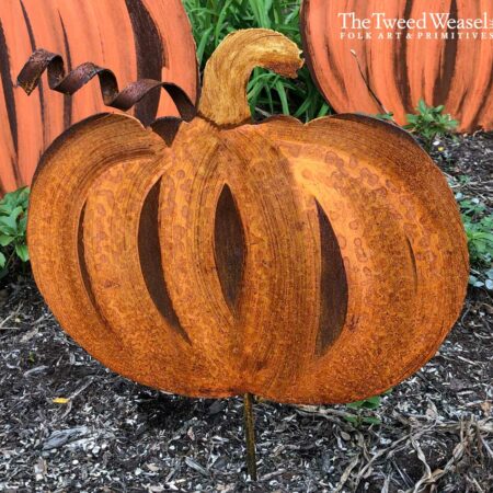 Rusted Steel Orange Pumpkin by Mike and Tish Bachleda