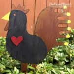 Black Rusted Steel Rooster Heart Design by Mike and Tish Bachleda