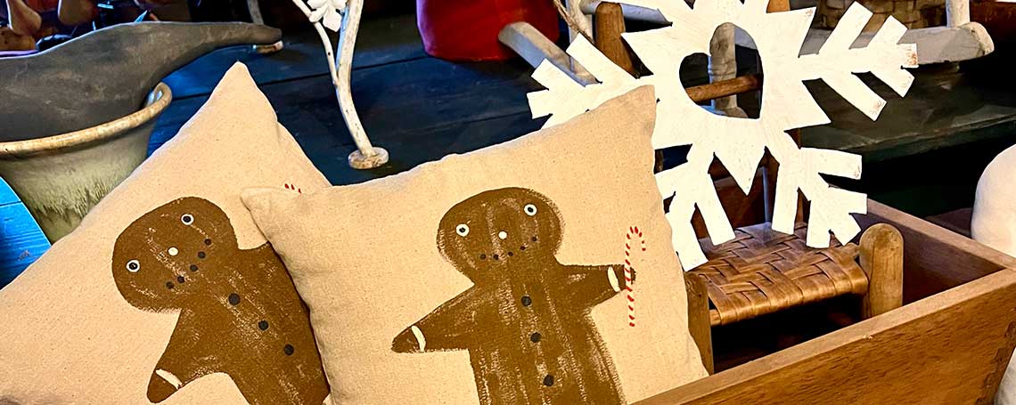 Handpainted Pillows and More at the Tweed Weasel Gallery