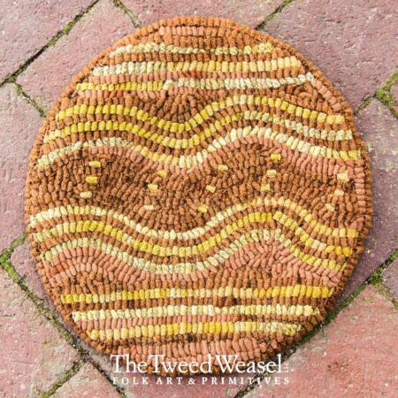 Sliptrailed Lines and Dots Redware Round Chairpad Design by Tish Bachleda