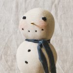 Snowman on Pedestal folk art doll designed by Tish Bachleda