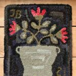 Stoneware Crock Floral Hooked Rug Design by Tish Bachleda