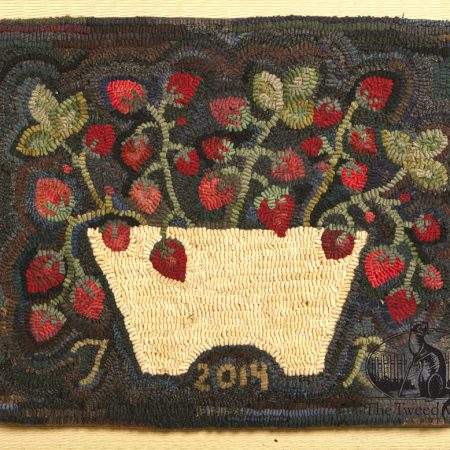 Strawberry Basket Hooked Rug designed and hooked by Tish Bachleda