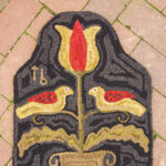 Tulip and Birds Tombstone Hooked Rug Design by Tish Bachleda