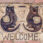 Welcome Cats Hooked Rug Design by Tish Bachleda